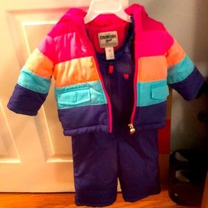 Beautiful overall and a jacket for a baby girl!